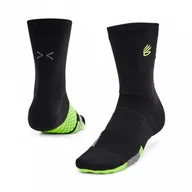 Skarpetki damskie - Skarpetki treningowe uniseks Under Armour Curry UA AD Playmaker 1p Mid - czarne - miniaturka - grafika 1