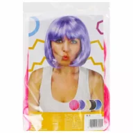 Dodatki do strojów karnawałowych - Arpex Ozdoba karnawałowa Peruka Bob różowa - miniaturka - grafika 1