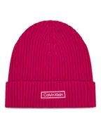 Czapki damskie - Calvin Klein Czapka Patch Chunky LV04D8053G Różowy - miniaturka - grafika 1