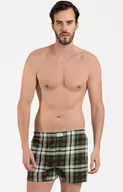 Majtki męskie - Bawełniane bokserki męskie w kratę Seward, Kolor zielony-wzór, Rozmiar M, Italian Fashion - Intymna - miniaturka - grafika 1