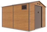Altany ogrodowe - Domek Narzędziowy 277x323cm wentylacja MONTREAL Oak Brown gospodarczy, nowoczesny z oknami, na rower, na narzędzia, pojemny Szopa Ogrodowa Hardmaister - miniaturka - grafika 1