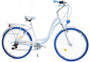 Rowery - Dallas Bike City Alu 7Spd 28 cali Biało-niebieski - miniaturka - grafika 1