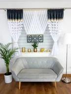 Firany - Modne zasłony oraz panel dekoracyjny- ciemnoszary, panel firana - miniaturka - grafika 1