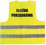 Odzież robocza - Kamizelka odblaskowa z nadrukiem SŁUŻBA PORZĄDKOWA rozmiar L - miniaturka - grafika 1