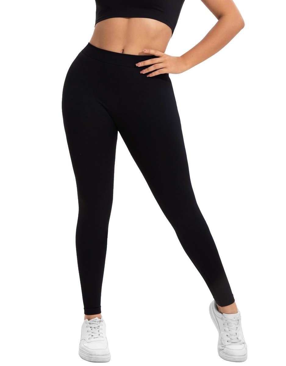 Legginsy Damskie Push-Up Sportowe Z Wysokim Stanem Fitness Czarne L