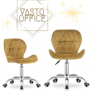 Fotel biurowy, krzesło biurowe Krzesło Obrotowe Do Biurka Gabinetu Regulowane Welurowe VASTO OFFICE Honey - Fotele i krzesła biurowe - miniaturka - grafika 1