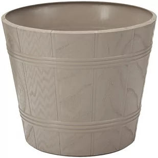 Doniczka drewnopodobna 2 szarobeżowa FORM-PLASTIC - Donice - miniaturka - grafika 1