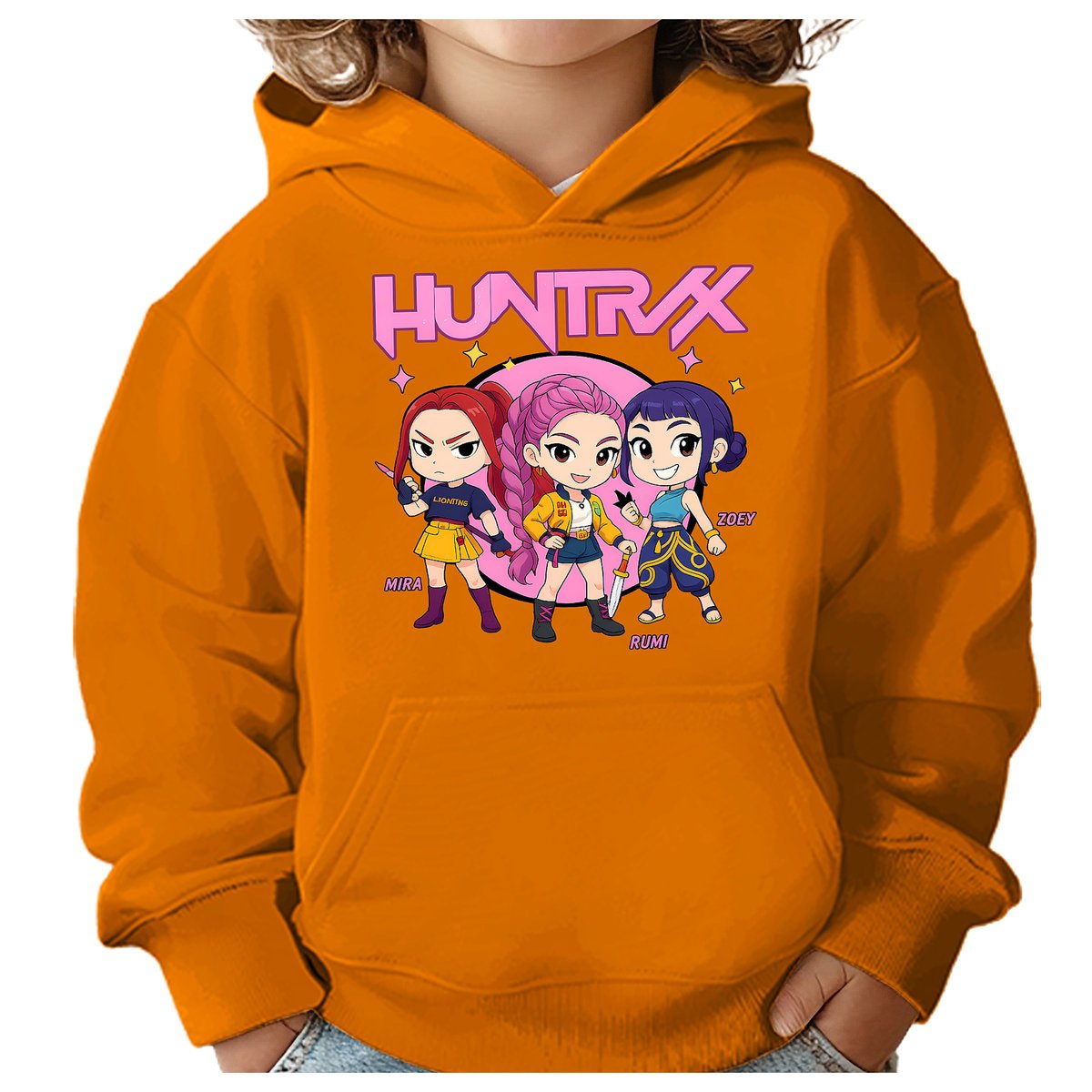 BLUZA DZIECIĘCA KPOP DEMON HUNTERS HUNTRIX 110-116 Z KAPTUREM BAWEŁNIANA