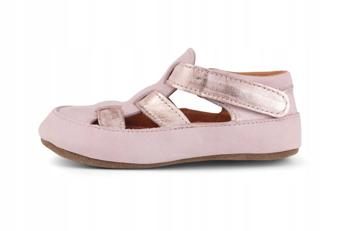 Kapcie dziecięce Lasti OBEX rozmiar 28 skórzane barefoot jasny róż