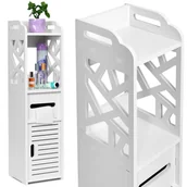 Meble łazienkowe - Szafka łazienkowa słupek MALTA biała - miniaturka - grafika 1