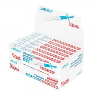 Novama WHITE SIGMA Szklany bezrtęciowy analogowy termometr wyświetlacz 12 szt - Termometry domowe - miniaturka - grafika 1