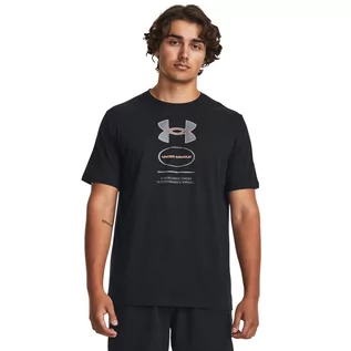 Koszulki sportowe męskie - Męski t-shirt z nadrukiem Under Armour UA M Branded GEL Stack SS - czarny - UNDER ARMOUR - grafika 1