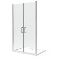 Kabiny prysznicowe - Kabina prysznicowa z podwójnymi drzwiami uchylnymi w linii prostej, szkło hartowane 8 mm z powłoką Easy-Clean, 138,5-142,5 wysokość 200 cm - miniaturka - grafika 1