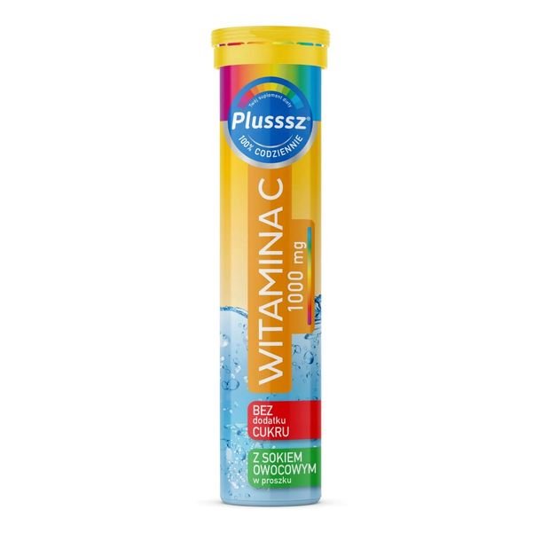 Opinie o Plusssz Witamina C 1000 Complex 100% Zapotrzebowania Bez Cukru 20 Tabl.