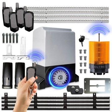 tech globe Napęd bramy Przesuwnej Zestaw 2000kg 4 piloty lampa Led