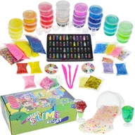 Masy plastyczne - Slime gluty mega zestaw do robienia glutów XXL ozdoby piankolina - miniaturka - grafika 1