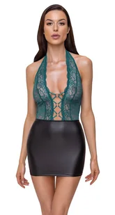 Cotelli Dress Black/Teal - Spódniczka z gorsetem, Czarny Wariant/Rozmiar: L  << DYSKRETNIE   |   DOSTAWA 24h   |  GRATISY - Sukienki - miniaturka - grafika 2