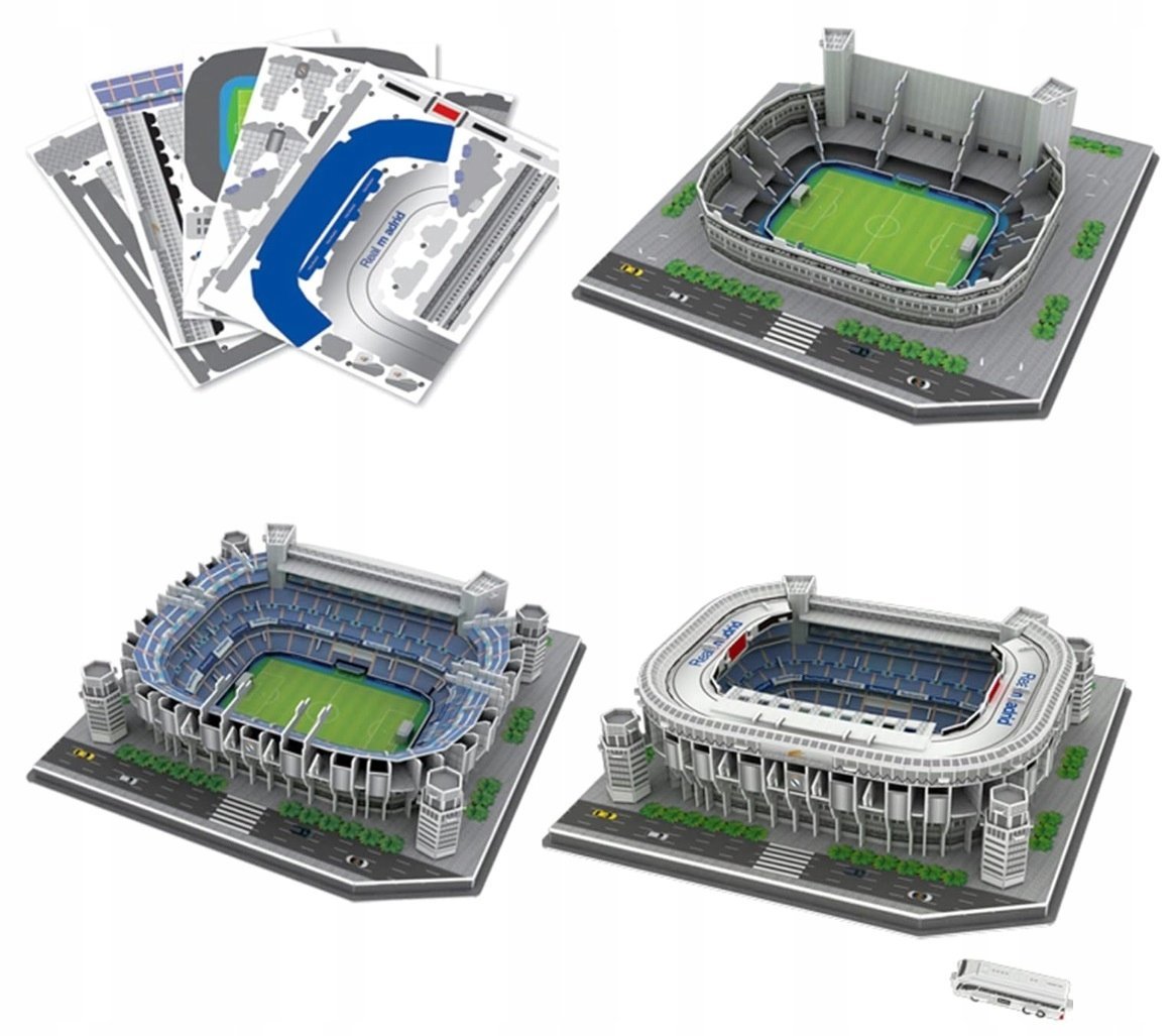 2 x PUZZLE 3D STADION PIŁKARSKI SANTIAGO BERNABEU REAL MADRYT 101 ELEMENTÓW