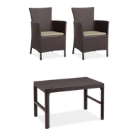 Meble ogrodowe - Meble na balkon IOWA/LYON 2+1 Brown - miniaturka - grafika 1