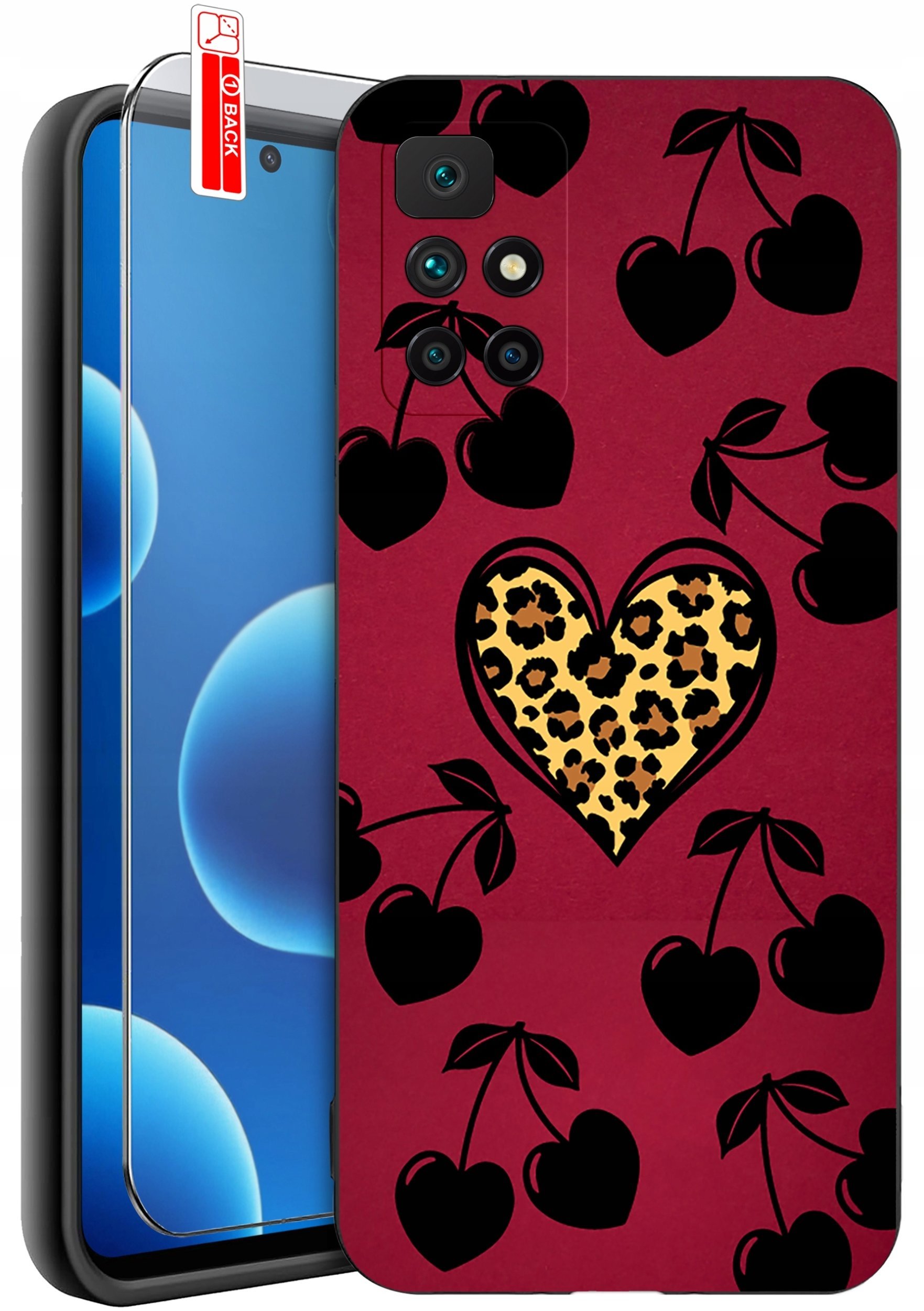 krainaGSM Etui Do Xiaomi Redmi 10 Wzory Silikonowe Matt Case + Szkło 9H