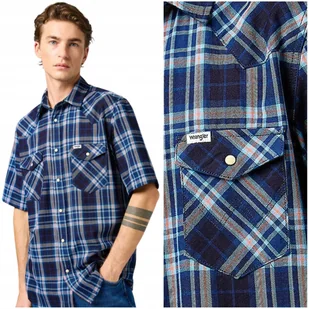 Wrangler SS WESTERN SHIRT Flamingo bawełniana koszula krótki rękaw XXL - Koszule męskie - miniaturka - grafika 1