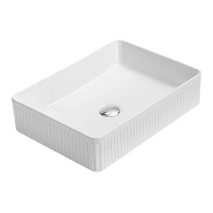 Mexen Grovo umywalka nablatowa ryflowana 51 x 37 cm, biała - 22305100 - Umywalki - miniaturka - grafika 1
