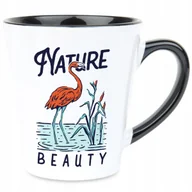 Kubki - Kubek Latte Czarno Biały NATURE BEAUTY 350ml Na Prezent Zabawne Wzory - miniaturka - grafika 1