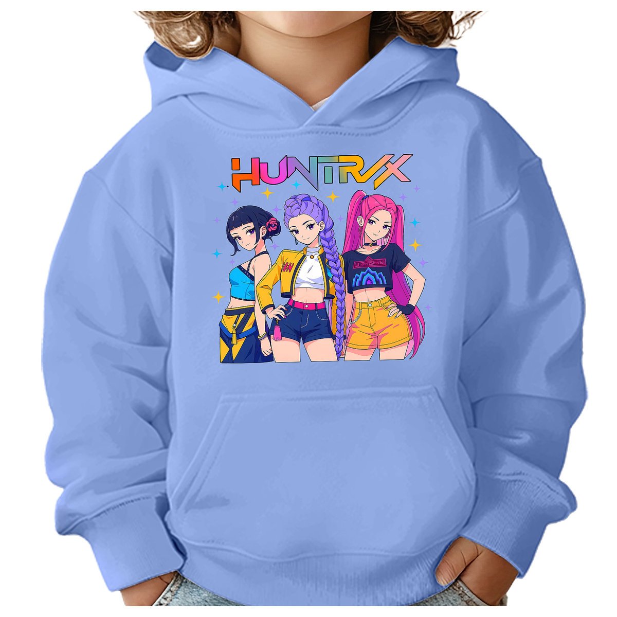 BLUZA DZIECIĘCA KPOP DEMON HUNTERS HUNTRIX 134-140 Z KAPTUREM BAWEŁNIANA