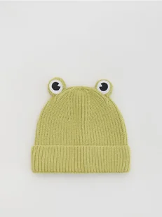 Reserved - Dzianinowa czapka żaba - jasnozielony - Czapki damskie - miniaturka - grafika 1