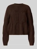 Swetry damskie - Sweter o kroju relaxed fit z dzianiny z dodatkiem wełny model ‘JENNA’ - miniaturka - grafika 1