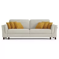 Sofy i kanapy - Rozkładana sofa trzyosobowa z funkcją spania Kremowa LASCO - miniaturka - grafika 1