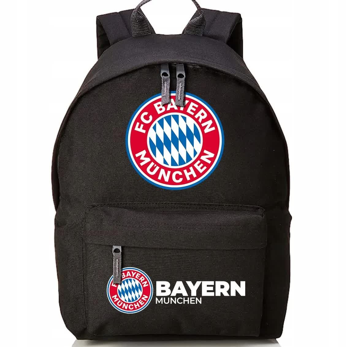 Plecak Szkolny Czarny BAYERN MUNCHEN Kluby Piłkarskie Piłkarze Sport Wzory