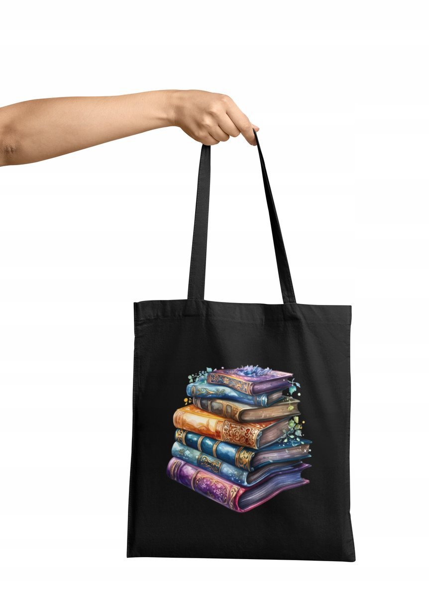 TORBA SHOPPER MATERIAŁOWA NA RAMIĘ KSIĄŻKI ZACZAROWANY PREZENT WYBÓR KOLOR