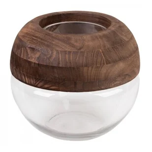 Wazon EUROFIRANY Grace 08 25 x 23 cm Biało-brązowy - Wazony i flakony - miniaturka - grafika 1