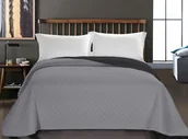 Narzuty - DecoKing Narzuta dwustronna AXEL Grafit/Srebrny 170x270 mikrowłókno - miniaturka - grafika 1