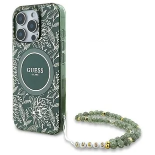 Guess GUHMP16LHCPOFPA iPhone 16 Pro 6.3" zielony/green hardcase IML Flowers Allover Electro With Pearl Strap MagSafe - Etui i futerały do telefonów Guess GUHMP16LHCPOFPA iPhone 16 Pro 6.3" zielony/green hardcase IML Flowers Allover Electro With Pearl Strap MagSafe - Etui i futerały do telefonów - miniaturka - grafika 1