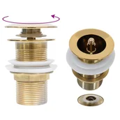 Korki do umywalek - shumee Korek klik klak bez funkcji przelewu złoty 6,4x6,4x9,1 cm - miniaturka - grafika 1