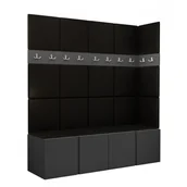 Meble do przedpokoju - Garderoba szafka na buty meble do przedpokoju z panelami tapicerowanymi ORION 2 dąb artisan biały grafit - miniaturka - grafika 1