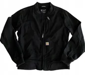 Kurtki damskie - Carhartt Kurtka Damska Czarna Bomber Na Zamek Długi Rękaw 42 Jxa - miniaturka - grafika 1
