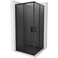 Kabiny prysznicowe - Mexen Rio kabina prysznicowa kwadratowa 90x90 cm, grafit, czarna - miniaturka - grafika 1