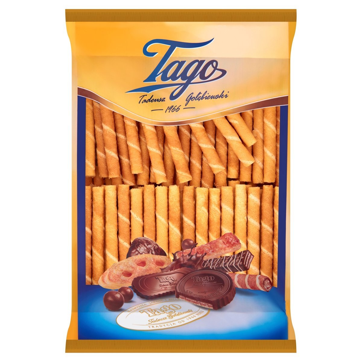 TAGO Kruche rurki waflowe z kremem waniliowym 800 g