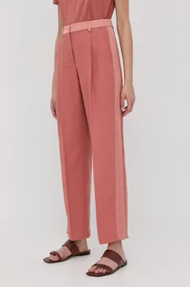 Spodnie damskie - MAX&Co spodnie damskie kolor pomarańczowy proste high waist - - grafika 1