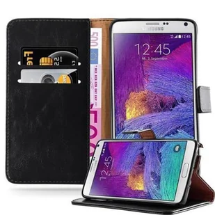 Cadorabo cador Abo  Luxury Book Style etui do Samsung Galaxy "części 4"  Case Cover pokrowiec ochronny etui z funkcją stojaka i kieszeń na kartę, grafitowo-czarny DE-107490 - Etui i futerały do telefonów - miniaturka - grafika 1