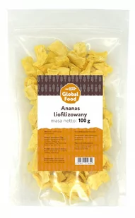 ANANAS LIOFILIZOWANY ĆWIARTKI GLOBAL FOOD 100G - Owoce świeże i suszone - miniaturka - grafika 1