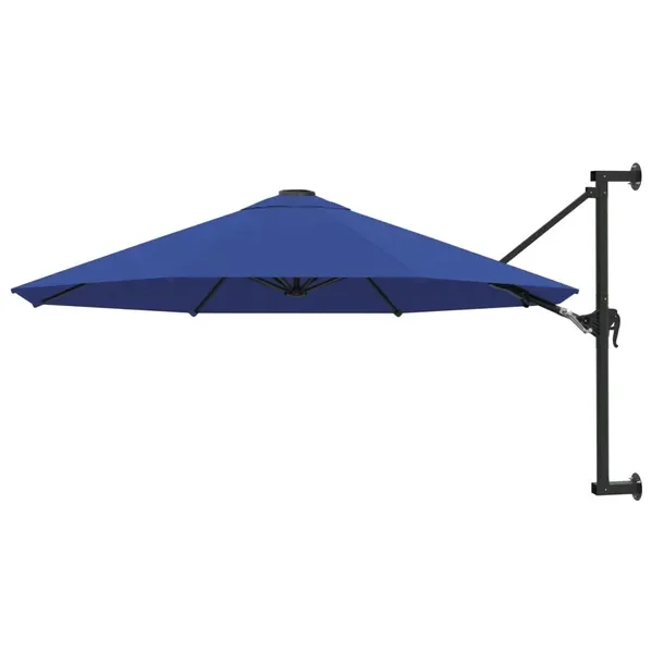 Parasol ścienny, niebieski, 300x131cm, metal