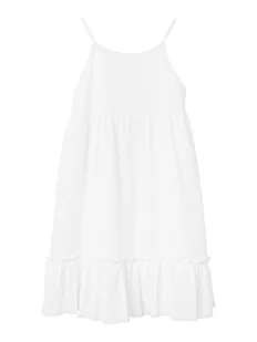 NAME IT Sukienka letnia 13227423 Biały Regular Fit - Sukienki i spódniczki dla dziewczynek - miniaturka - grafika 1