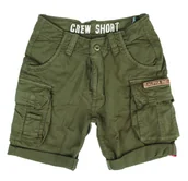 Spodnie męskie - spodnie bojówki krótkie ALPHA INDUSTRIES - CREW SHORT DARK OLIVE-38 - miniaturka - grafika 1