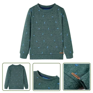 Bluza dziecięca - ciemnozielony melanż - 128 - Bluza Dla Dziecka - Bluzy dla dziewczynek - miniaturka - grafika 1