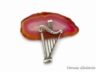 Naszyjniki - Zawieszka srebrna- Szara Harfa - miniaturka - grafika 1