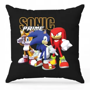 Poduszka Czarna Ozdobna SONIC PRIME na Prezent Dla Dziecka Wzory - Poduszki dekoracyjne - miniaturka - grafika 1